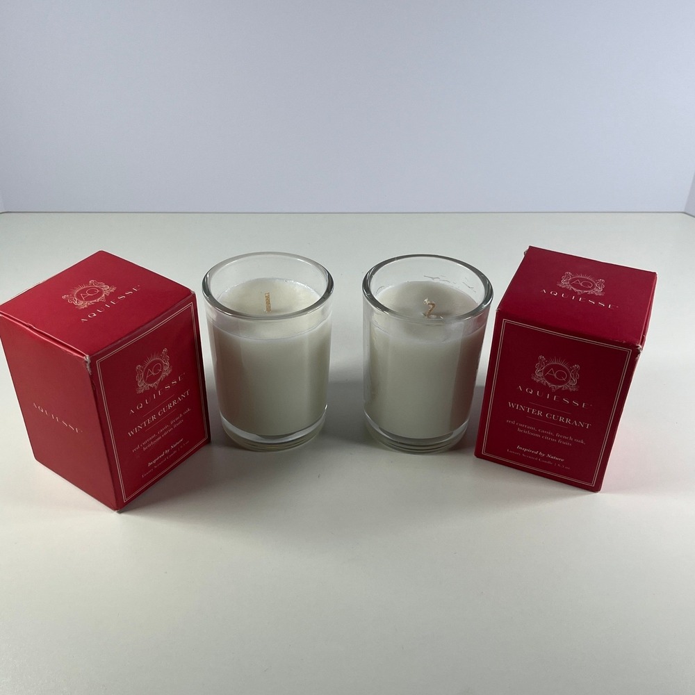NIB Lot of 2 Aquiesse‎ Winter Currant Luxury Scented Candles 6.5oz each